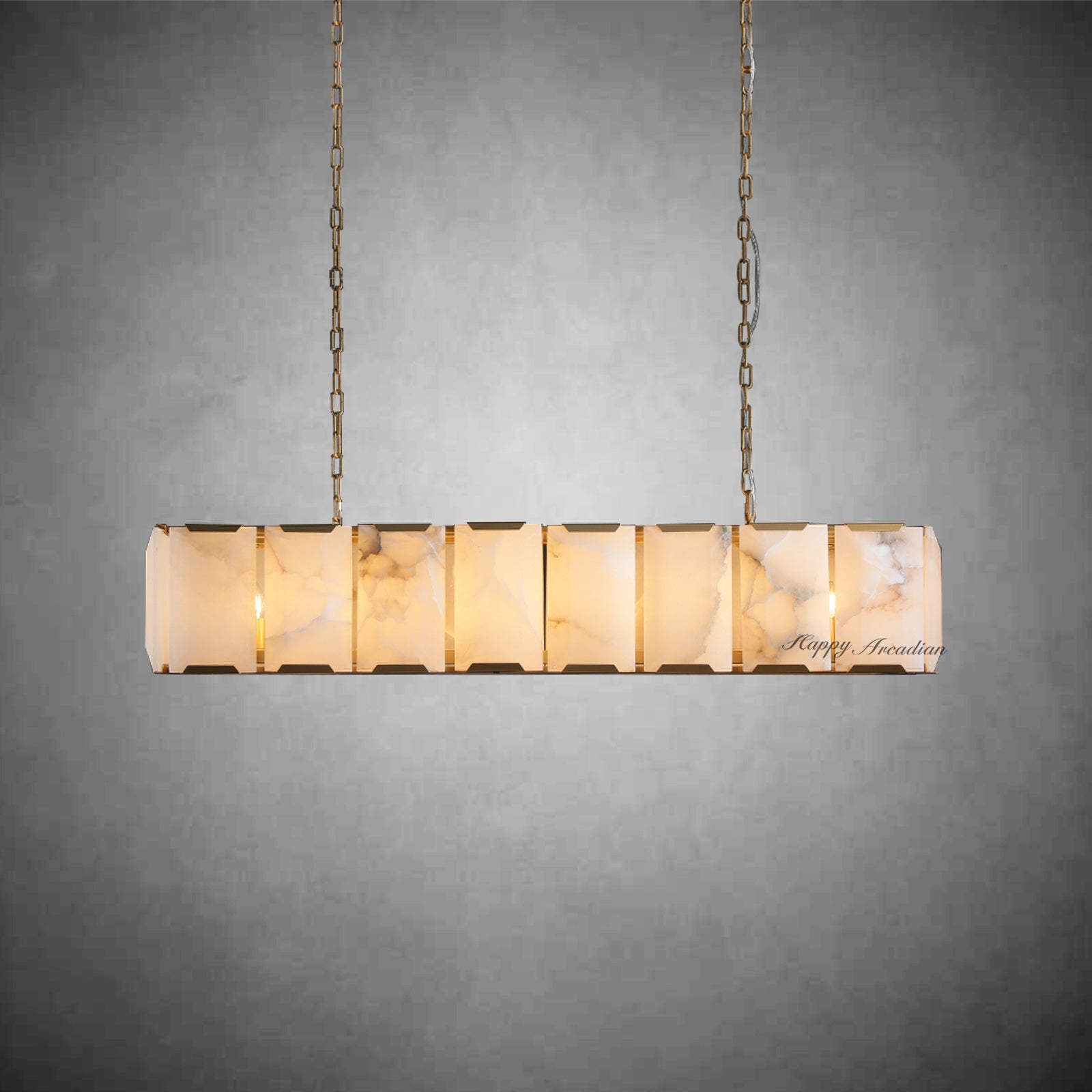 Halloway Calcite Rectangular Chandelier  for Dining Room Bedroom