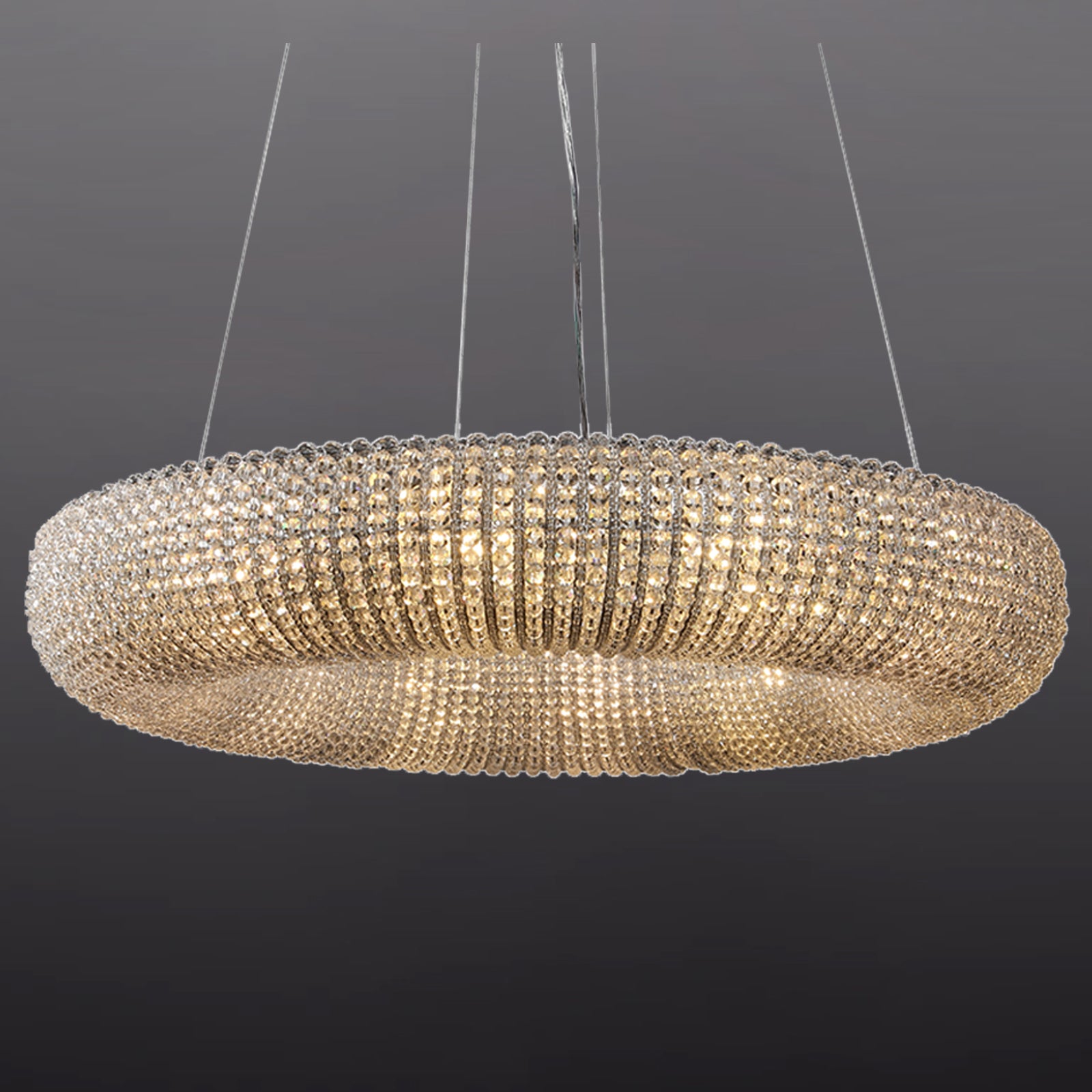 Amber Luxury Crystal Clear Round Chandeliers