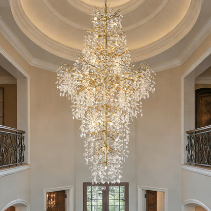 Marquise Double-Layer Branch Staircase Chandelier 2300 - Gold