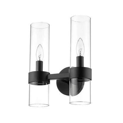 Modern Industrial Double Wall Sconce with Brass, Black, Nickel Finishes
