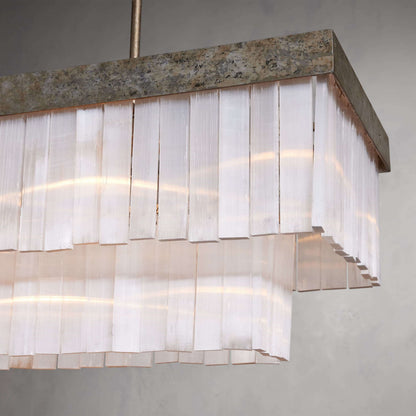 Corvane Luxury Selenite Linear Chandelier 49'' 59''