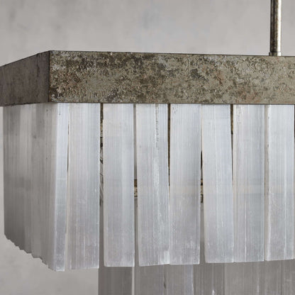 Corvane Luxury Selenite Linear Chandelier 49'' 59''