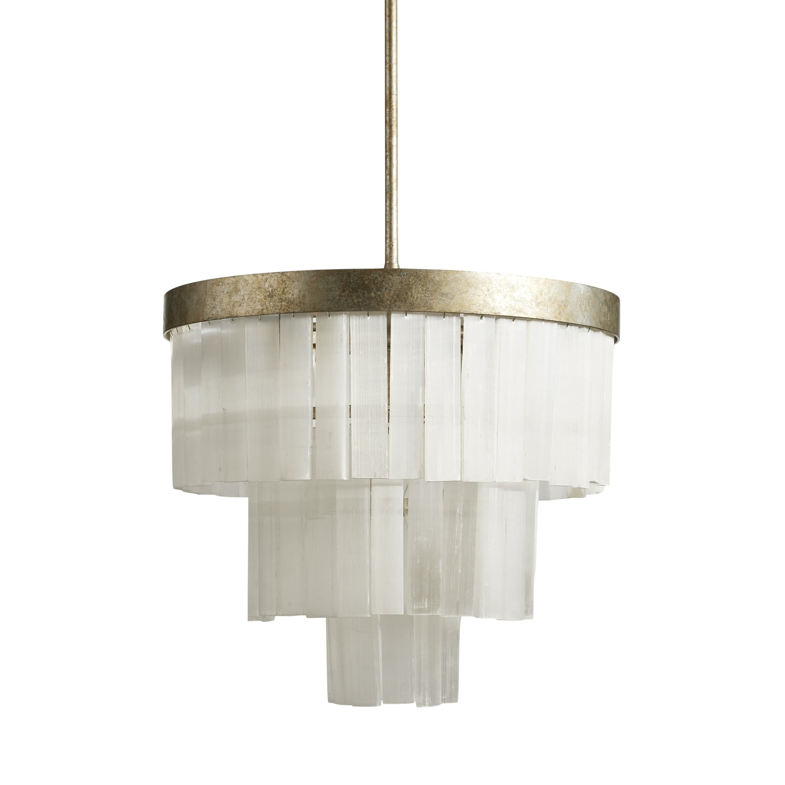 Cameron Luxury Selenite 3 Tier Round Chandelier