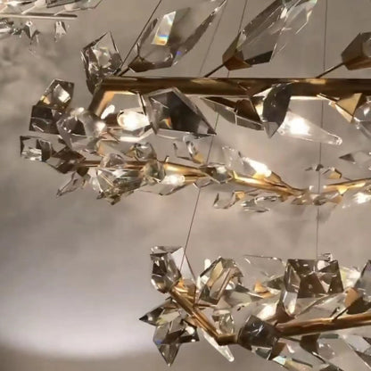 Art Handcrafted 1/2/3-tier Diamond-cut Crystal Chandelier