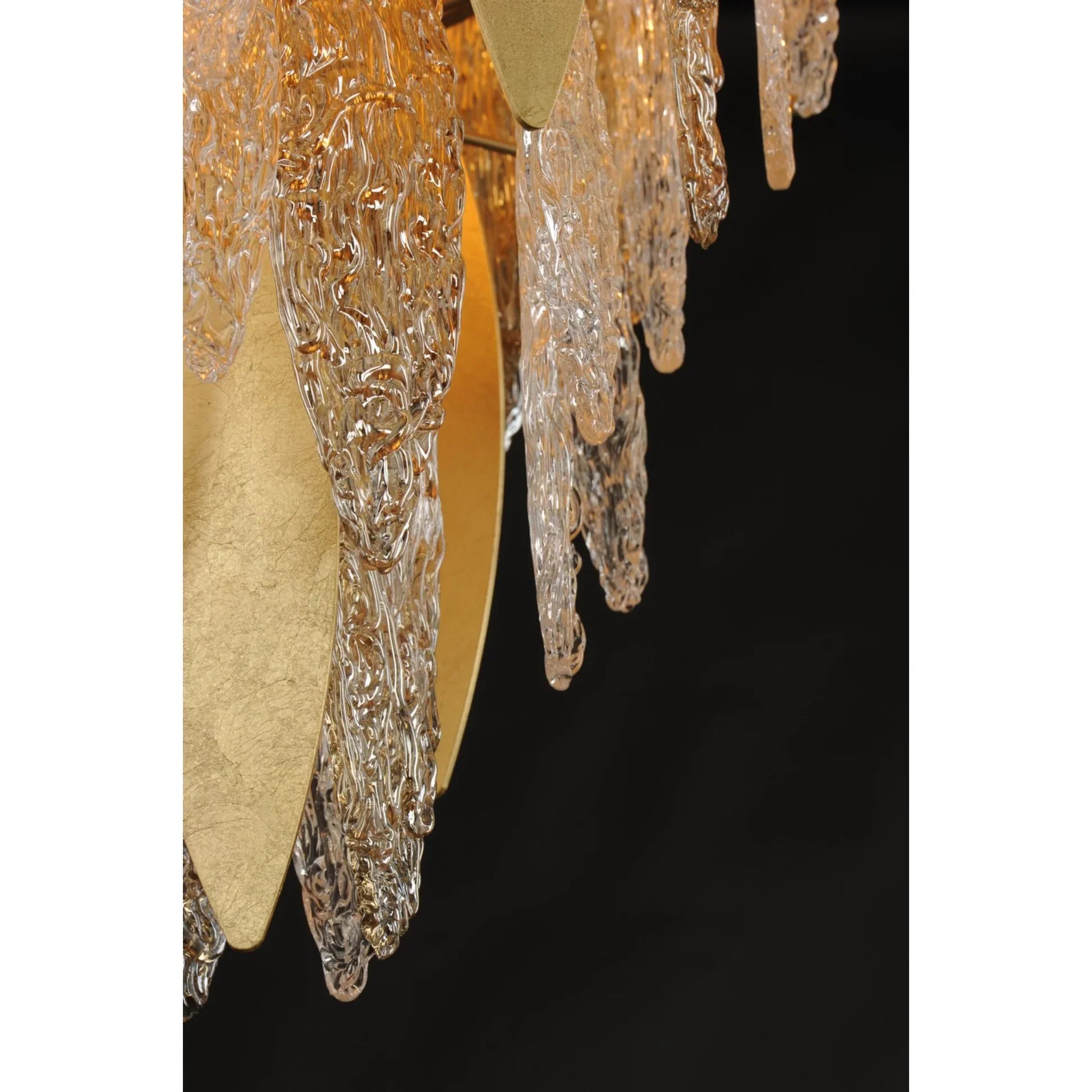 Majestic Gold Leaf Finish LED Chandelier - 12/21 Lights, 24‘’ 33‘’