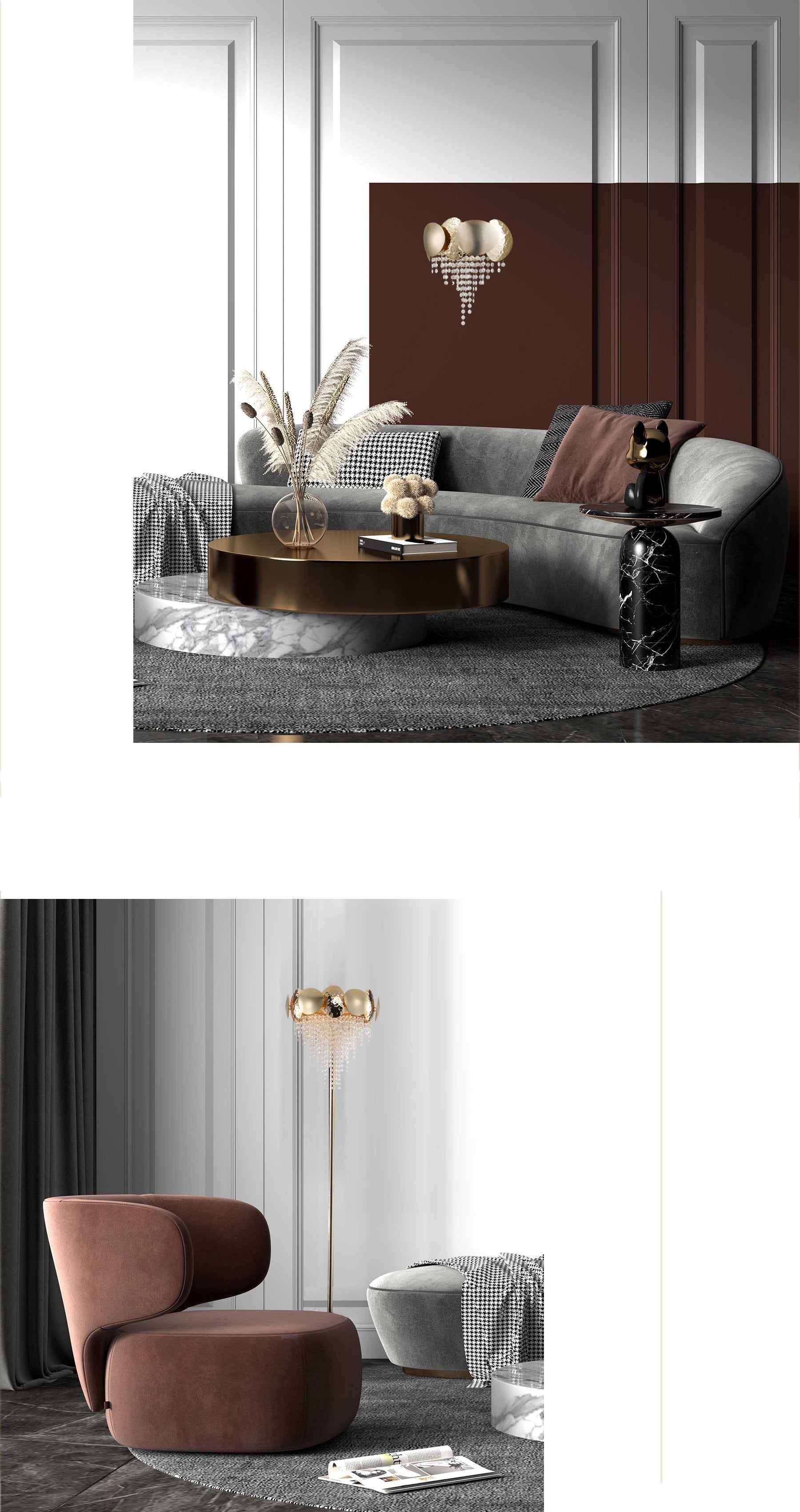 Elegant Brass Crystal Wall Sconce with Clear K9 Crystal