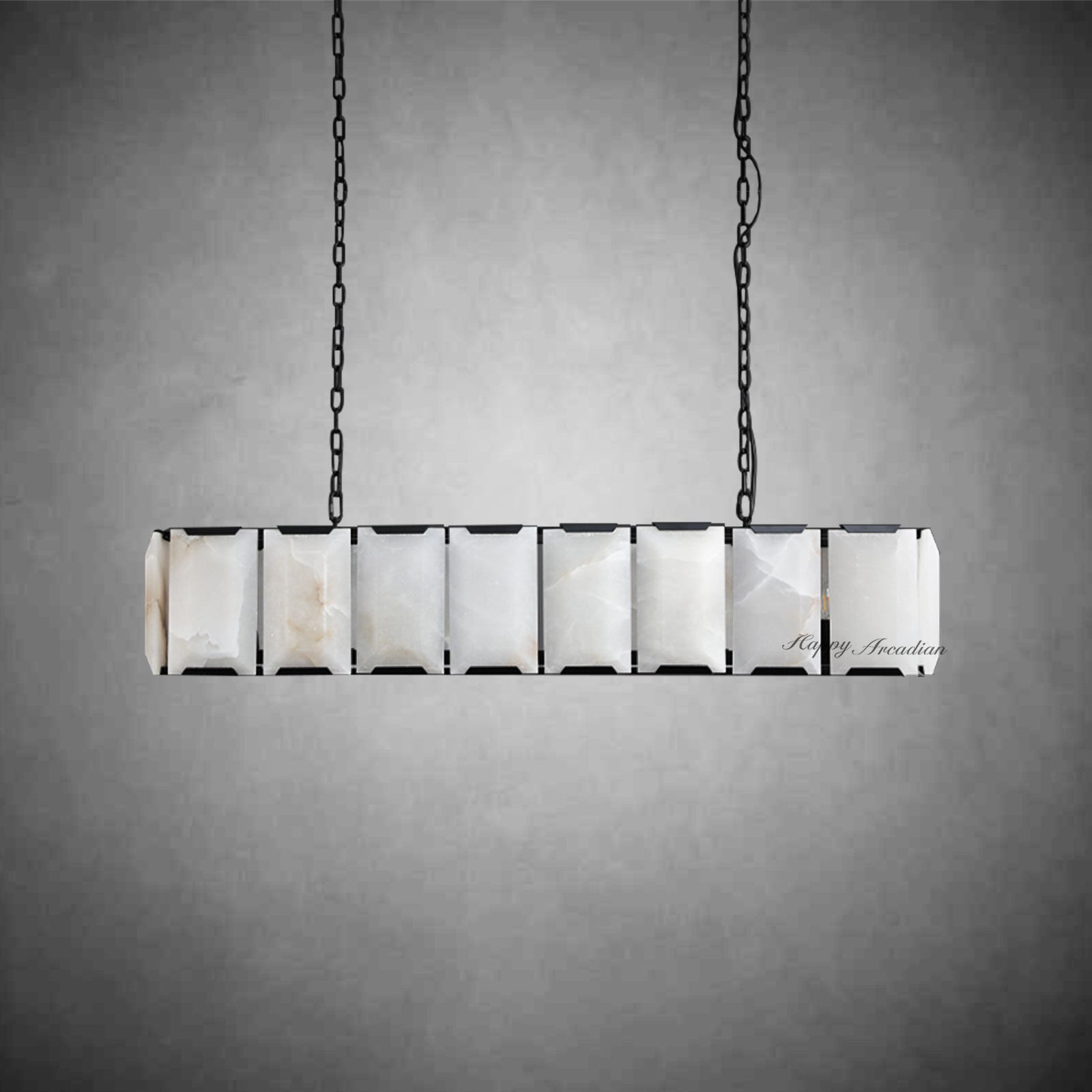Halloway Calcite Rectangular Chandelier  for Dining Room Bedroom