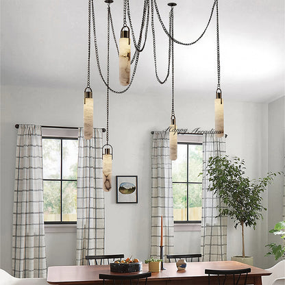 Happyarcadian Black & White Marble Chandelier