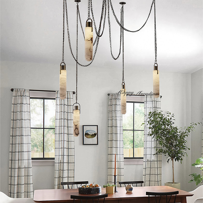 Happyarcadian Black & White Marble Chandelier