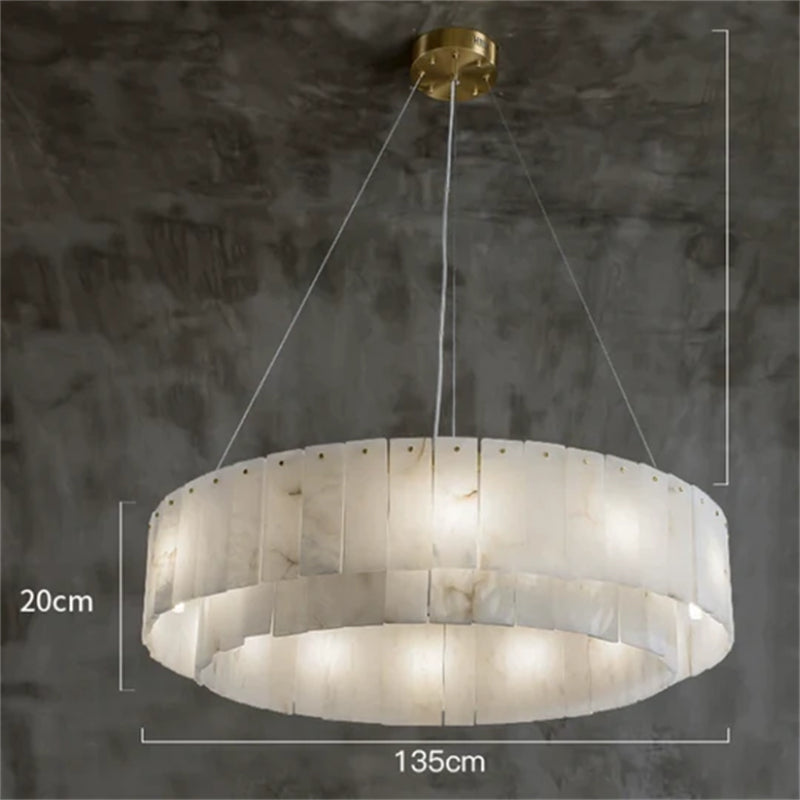 Mancy Alabaster 2-Tier Round Chandelier