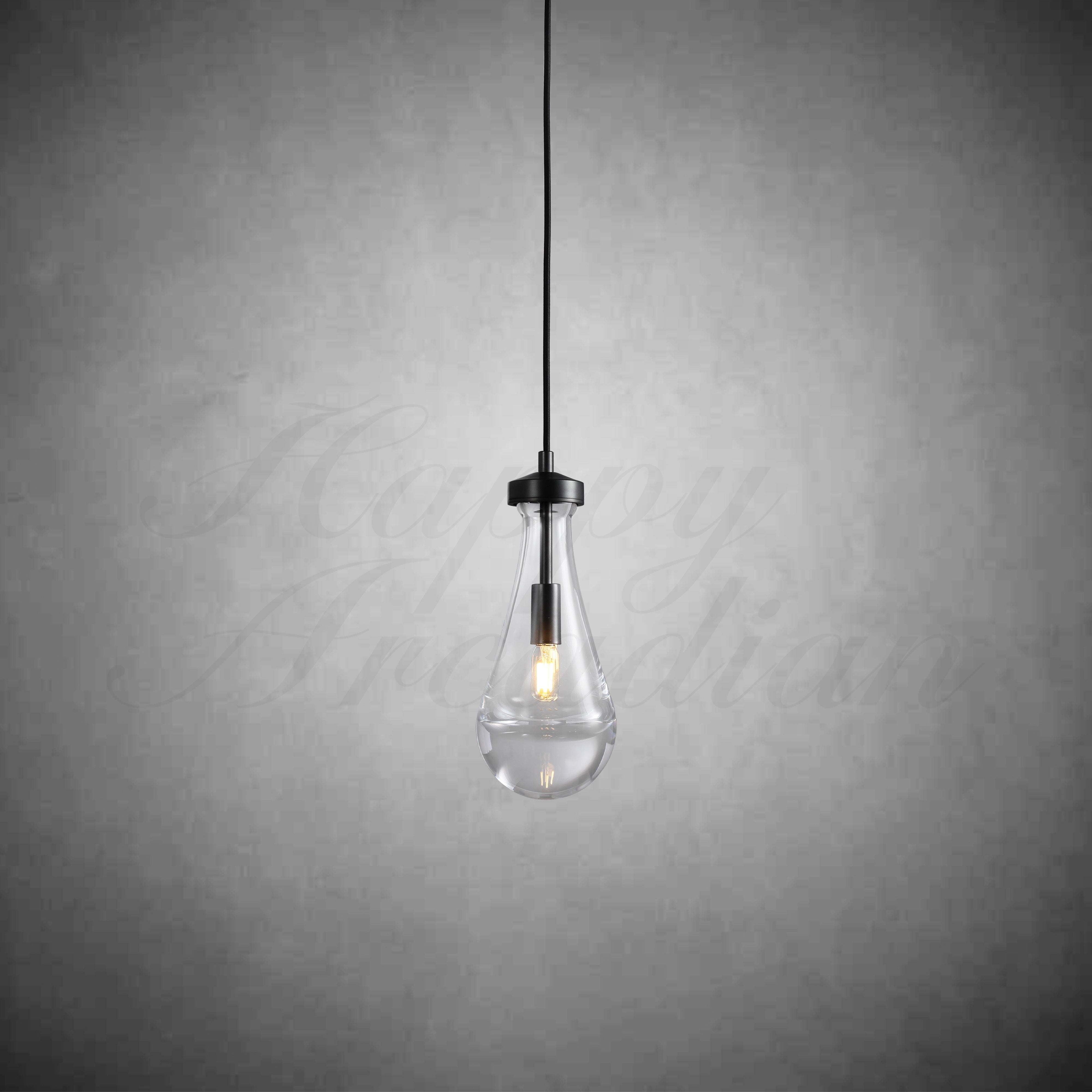 HA Raindrop Glass Pendant Lighting Black