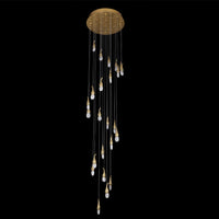 Kathleen 24 Light Short-eggplants Modern Rock Crystal Chandelier Staircase