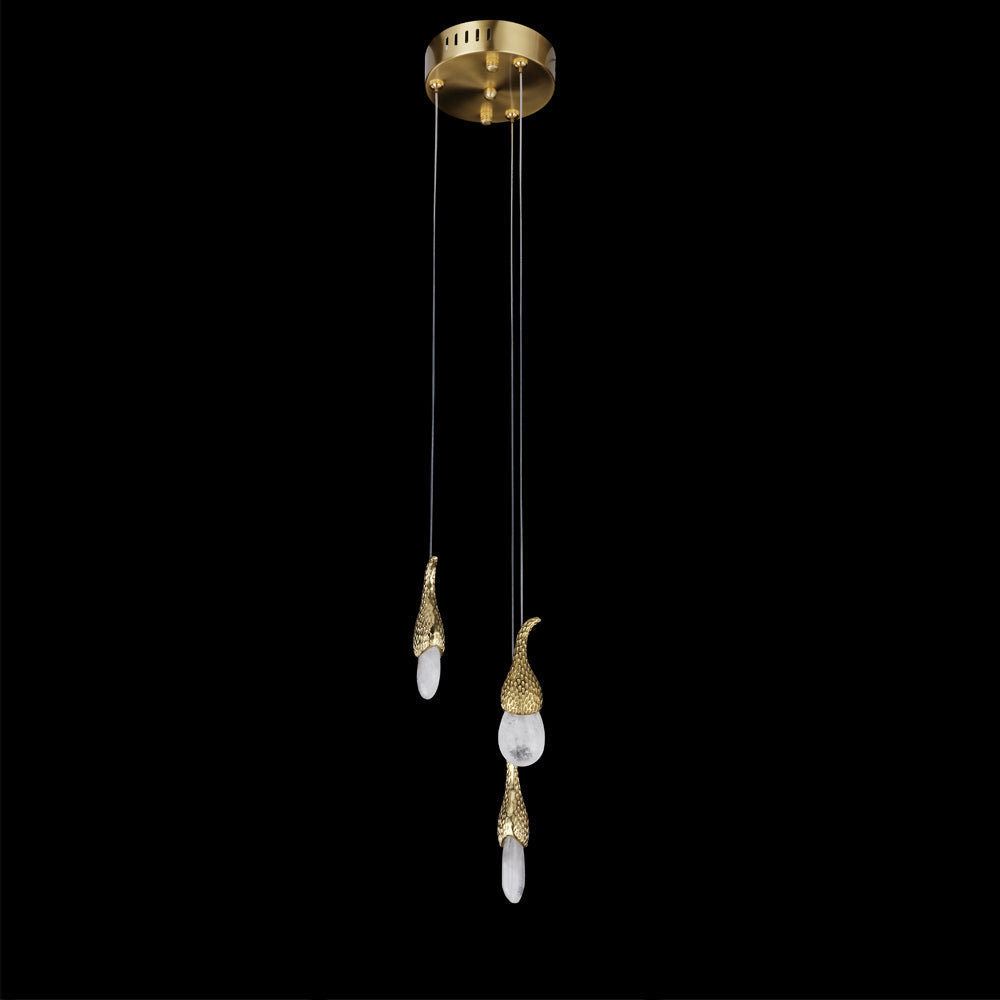 Kathleen Rock Crystal  Modern LED 3 Light Short shape Pendant Lamp Fixture