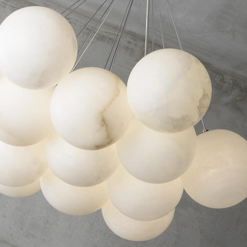 Modern Pearl Alabaster Ball Pendant Light, Dining Room Light