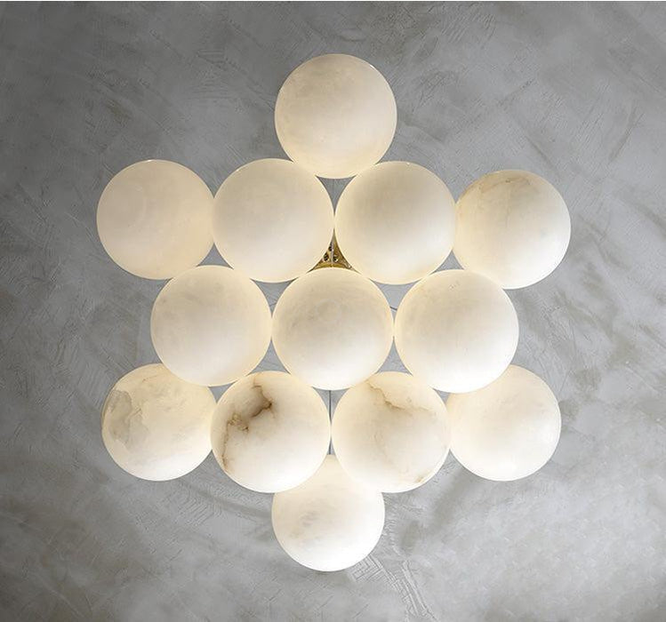 Modern Pearl Alabaster Ball Pendant Light, Dining Room Light