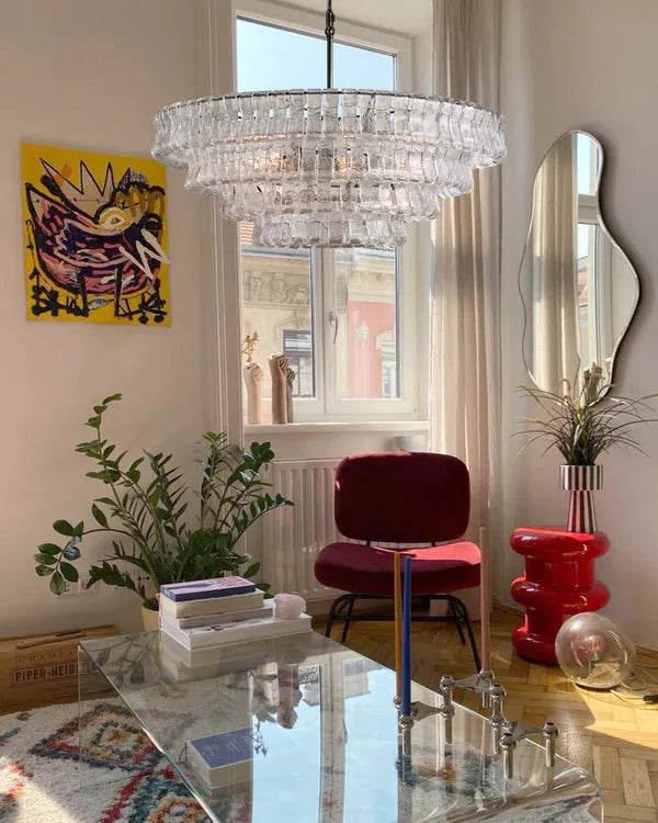 Ghiaccio Glass Round Chandelier