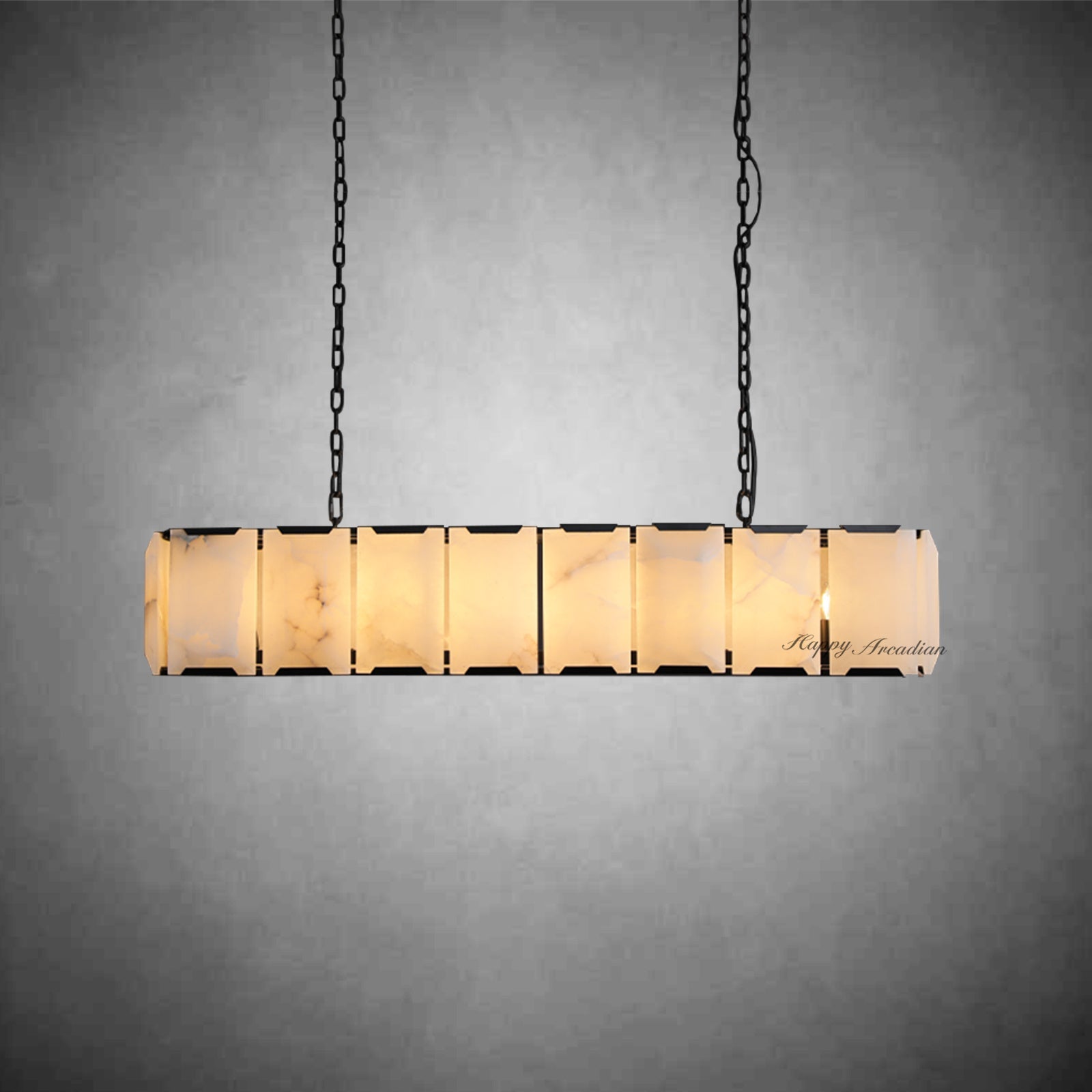 Halloway Calcite Rectangular Chandelier  for Dining Room Bedroom