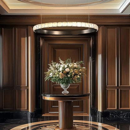 Drake Single-Ring Crystal Chandelier