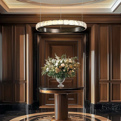 Drake Single-Ring Crystal Chandelier