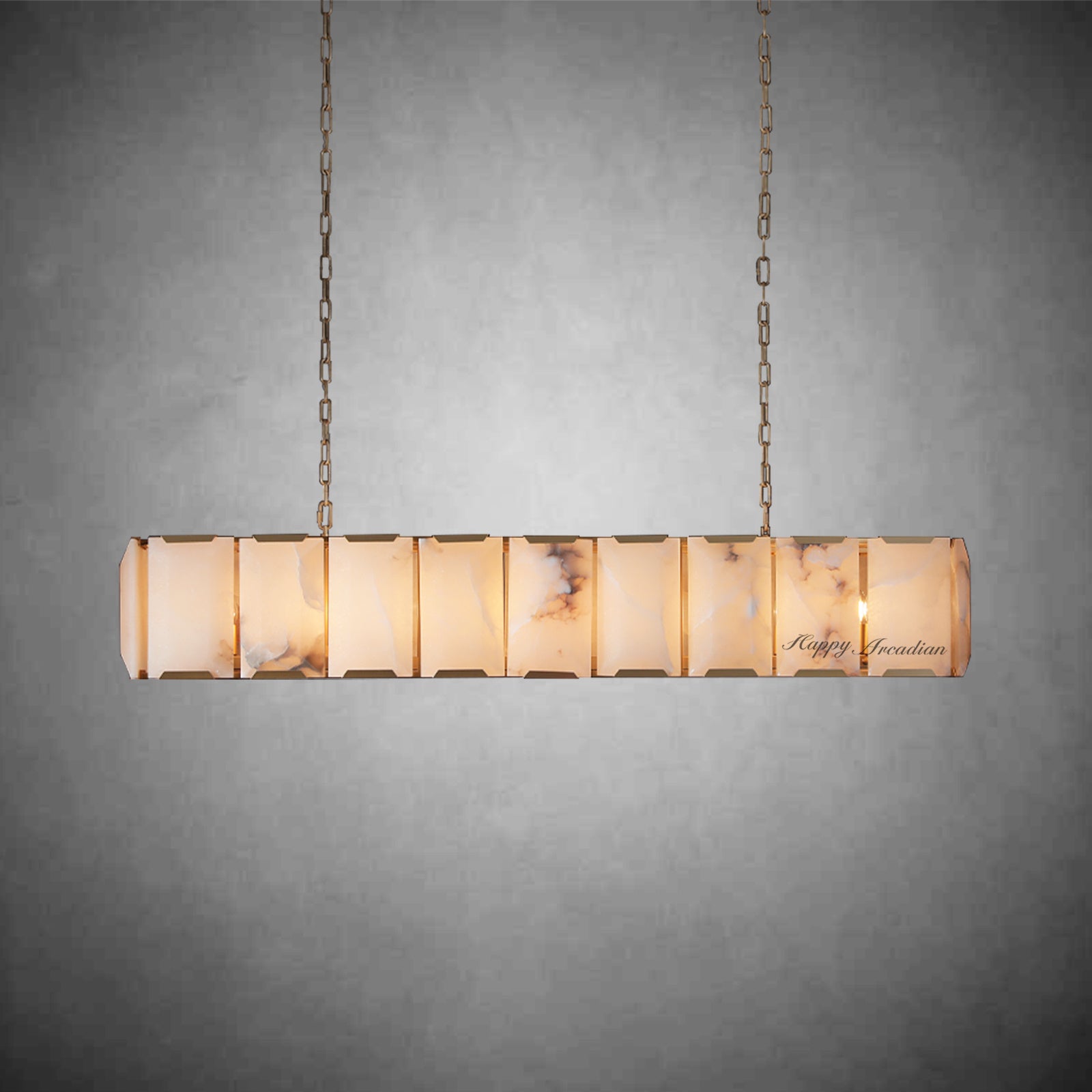 Halloway Calcite Rectangular Chandelier  for Dining Room Bedroom