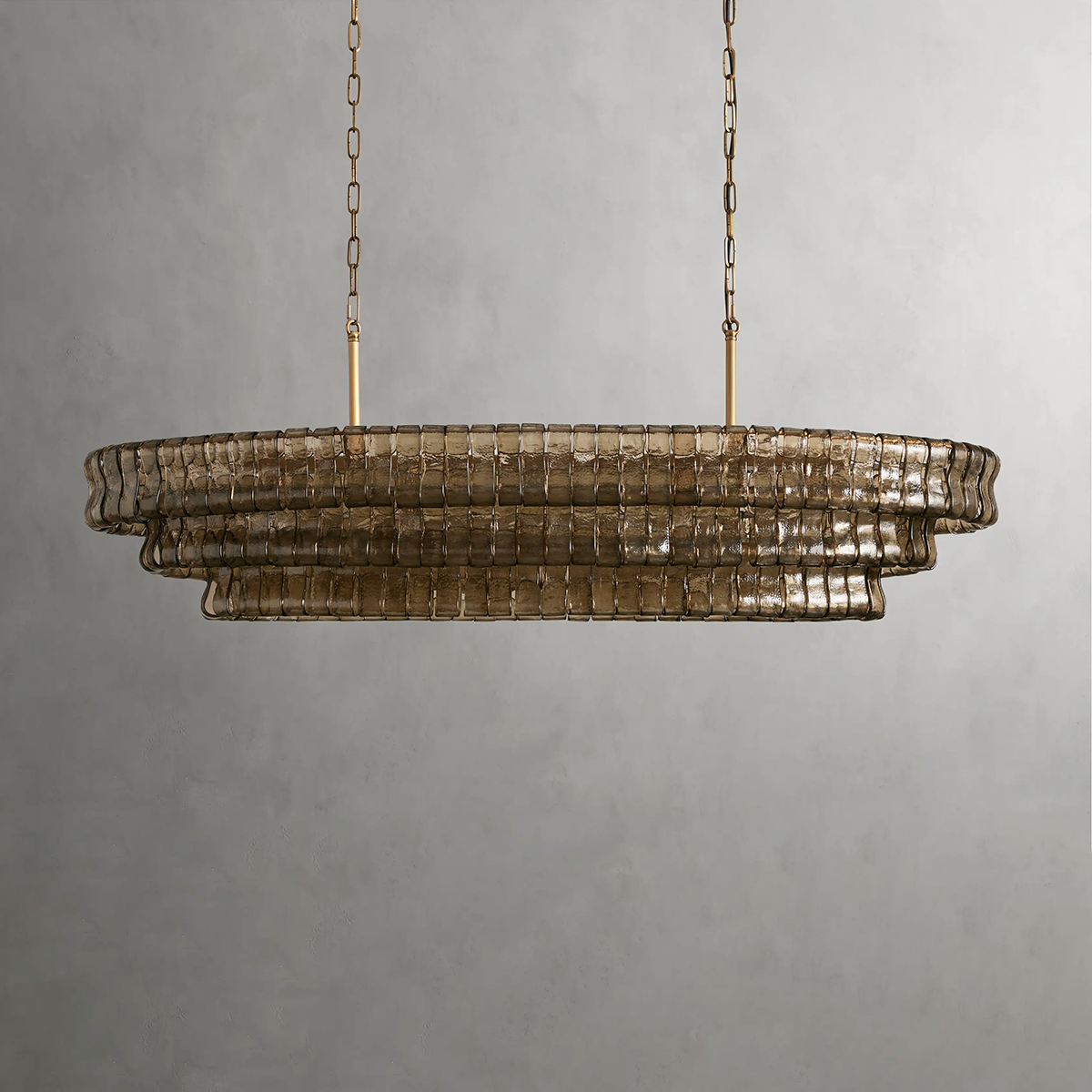 Ghiaccio Art Glass Oval Chandelier