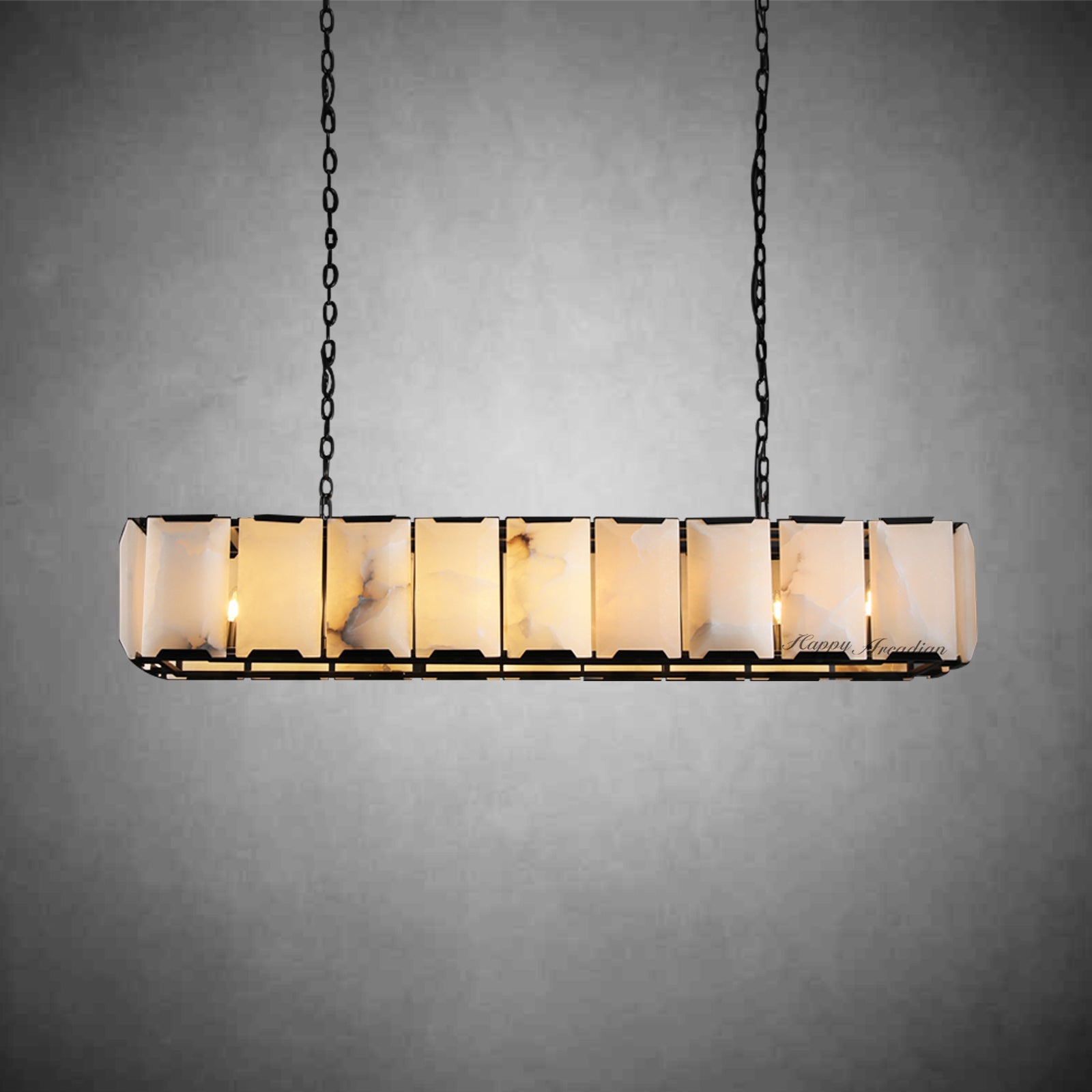 Halloway Calcite Rectangular Chandelier  for Dining Room Bedroom