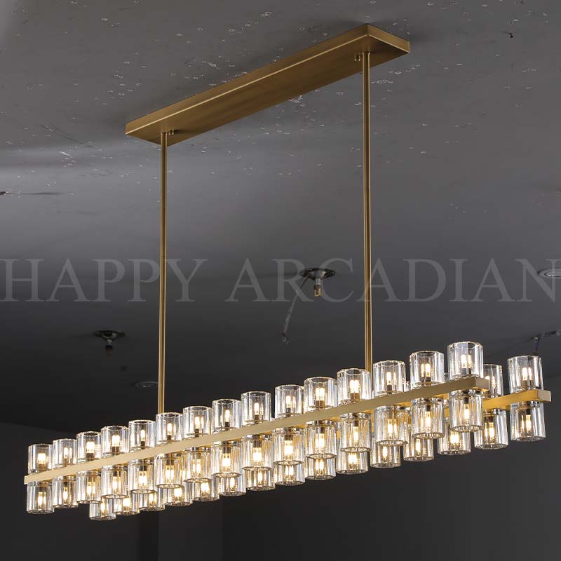 HA Harrison Crystal Rectangular Chandelier 54" 72"