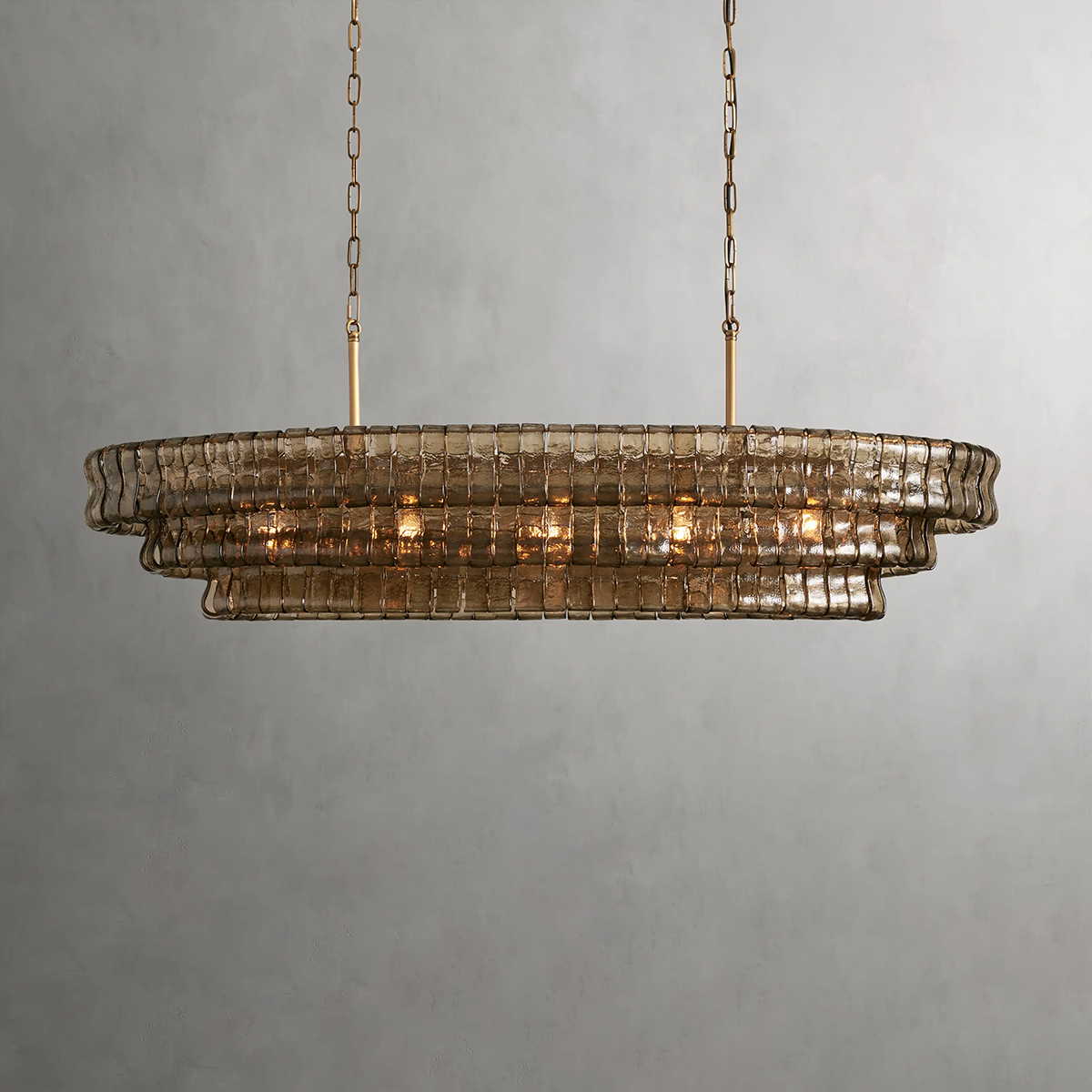 Ghiaccio Art Glass Oval Chandelier