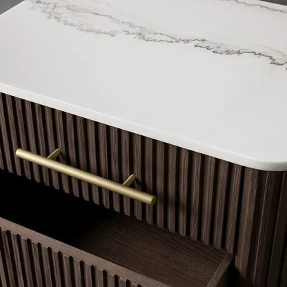 Double Drawer Bedside Chest with Stone Top