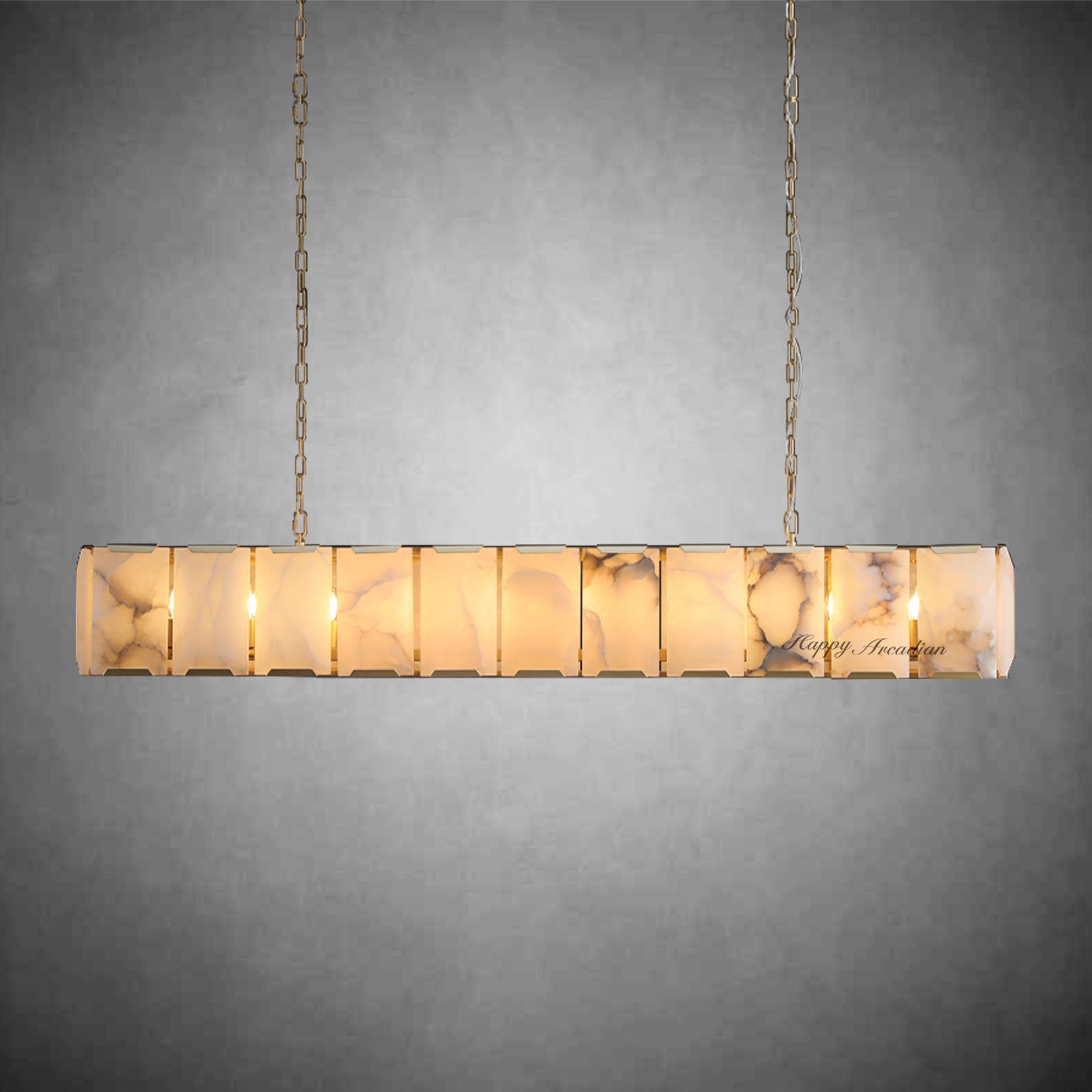 Halloway Calcite Rectangular Chandelier  for Dining Room Bedroom