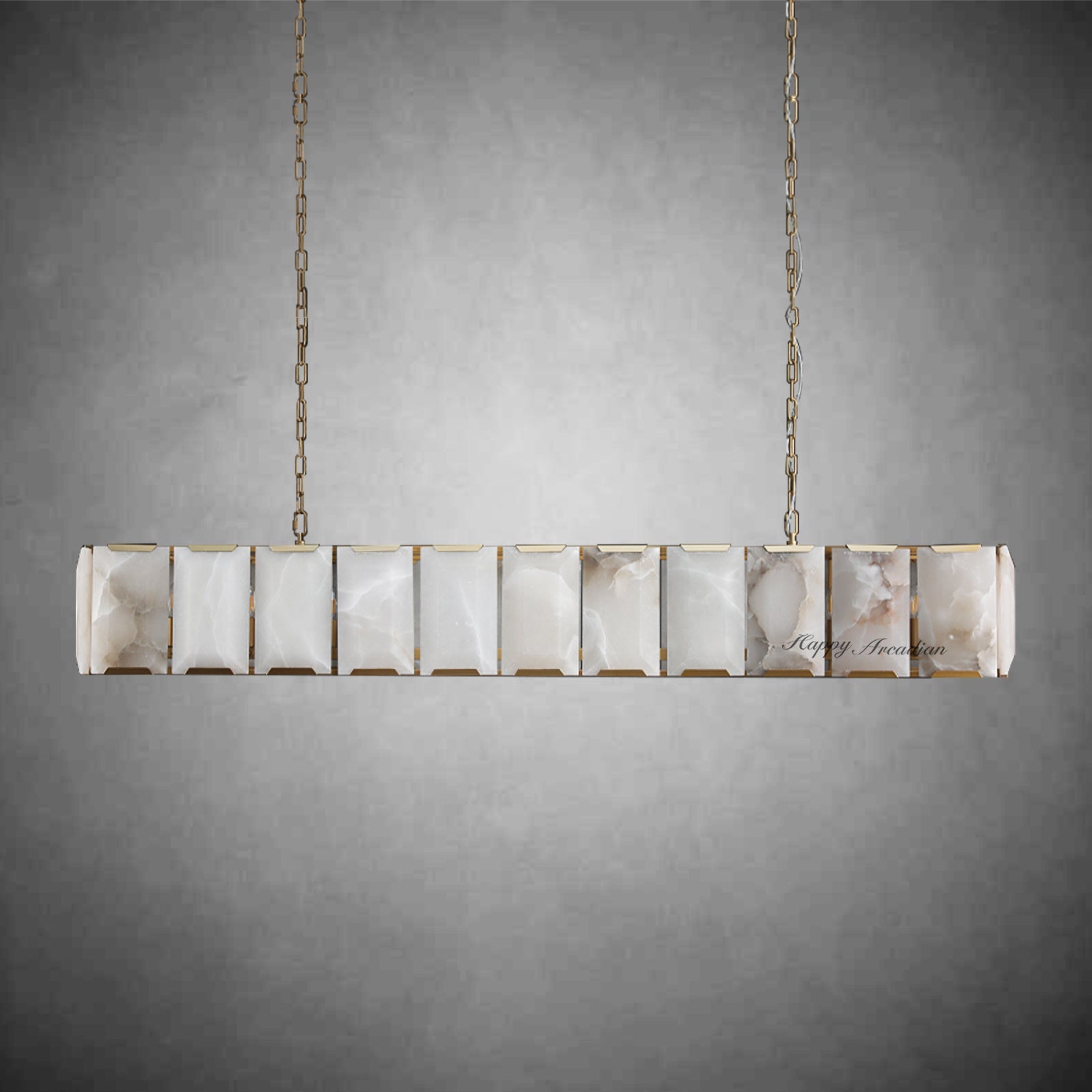 Halloway Calcite Rectangular Chandelier  for Dining Room Bedroom