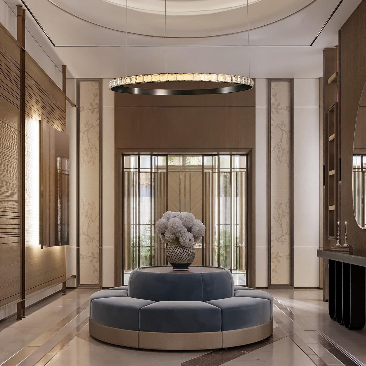 Drake Single-Ring Crystal Chandelier