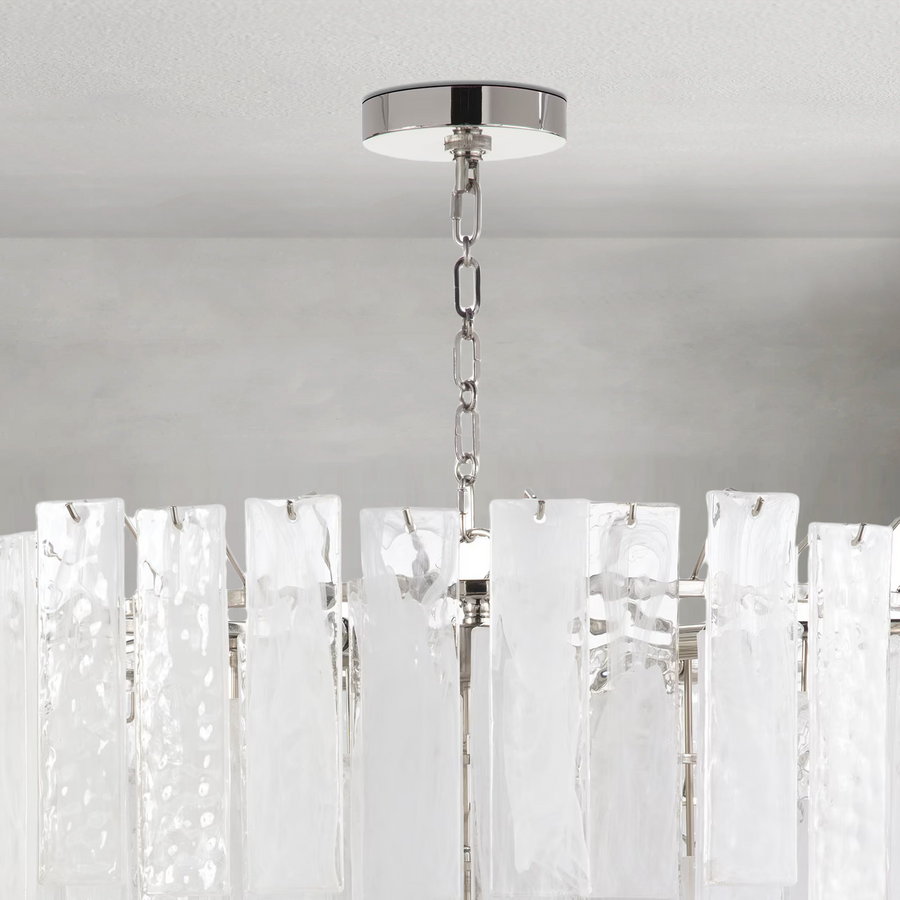 Tidelle Nickel Clear Glass Chandelier Large