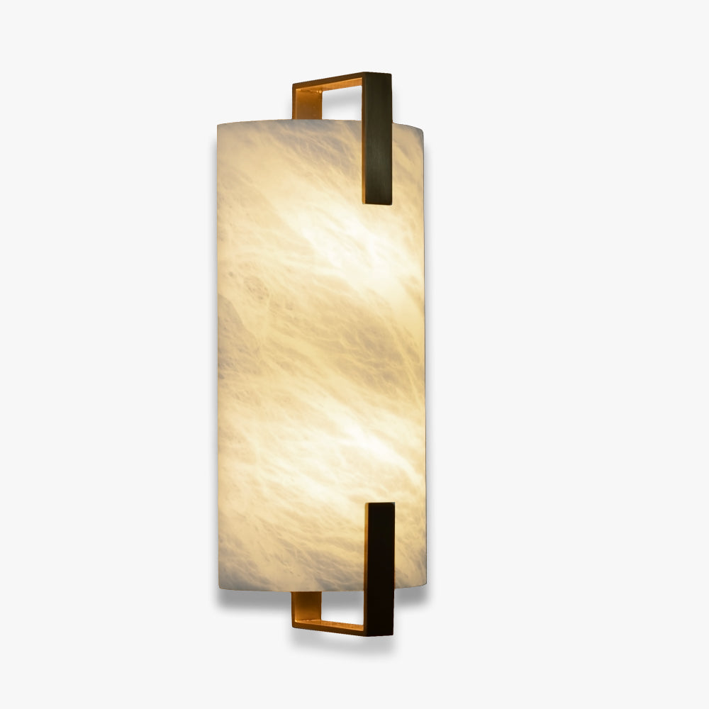 Garrett Alabaster Selene Luxury Wall Sconce with Brass Finish