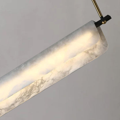 Eliana Alabaster Chandelier, Linear Chandelier Over Dining Room