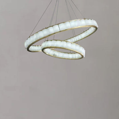 Gabriella Alabaster Circle Round Pendent Light, Galaxy Chandelier