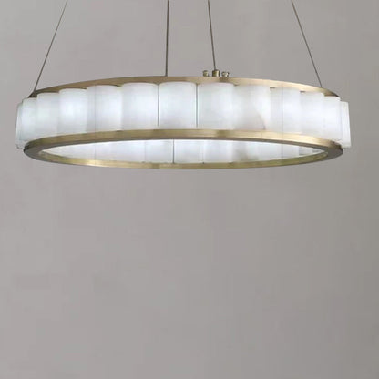 Gabriella Alabaster Circle Round Pendent Light, Galaxy Chandelier