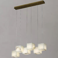 Gavin Alabaster Cubic Pendant For Dining Table, Kitchen Island Pendant