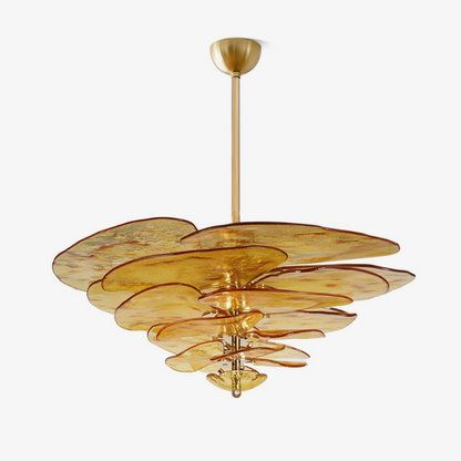 Petals Gold Murano Chandelier 21.6"-39.4"