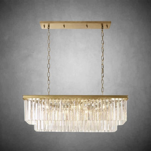 Zestra 2-Layer Crystal Rectangle Chandelier