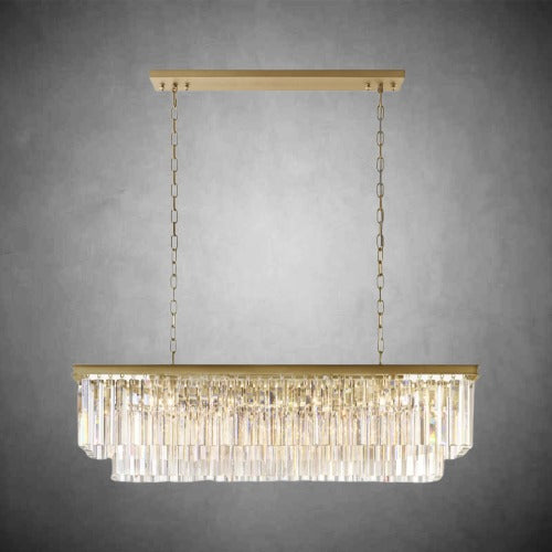 Zestra 2-Layer Crystal Rectangle Chandelier