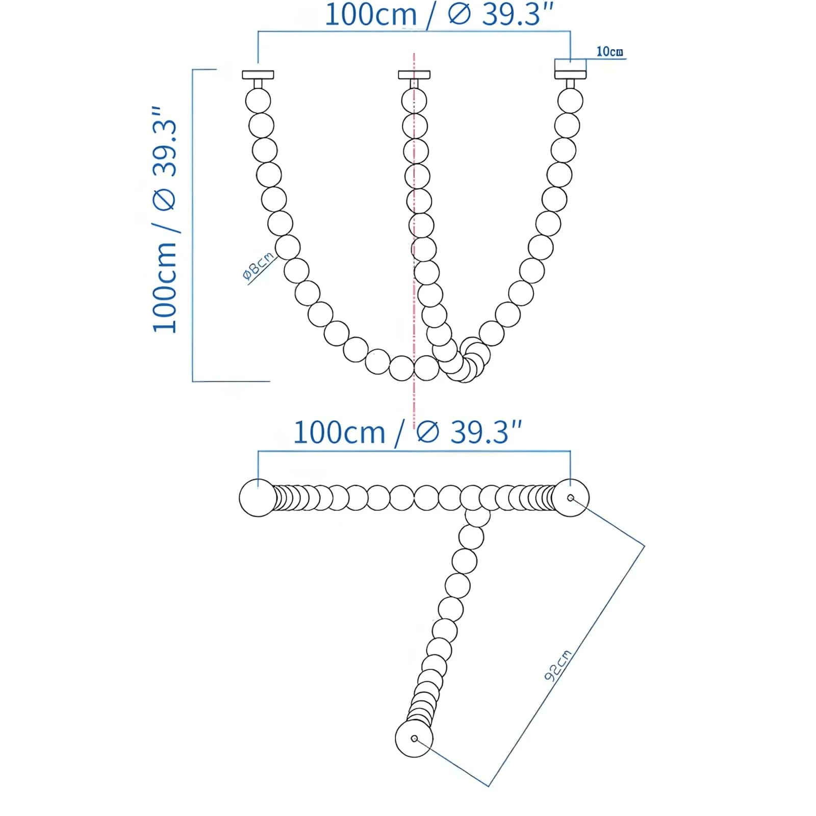 Halti Necklace Acrylic Chandelier