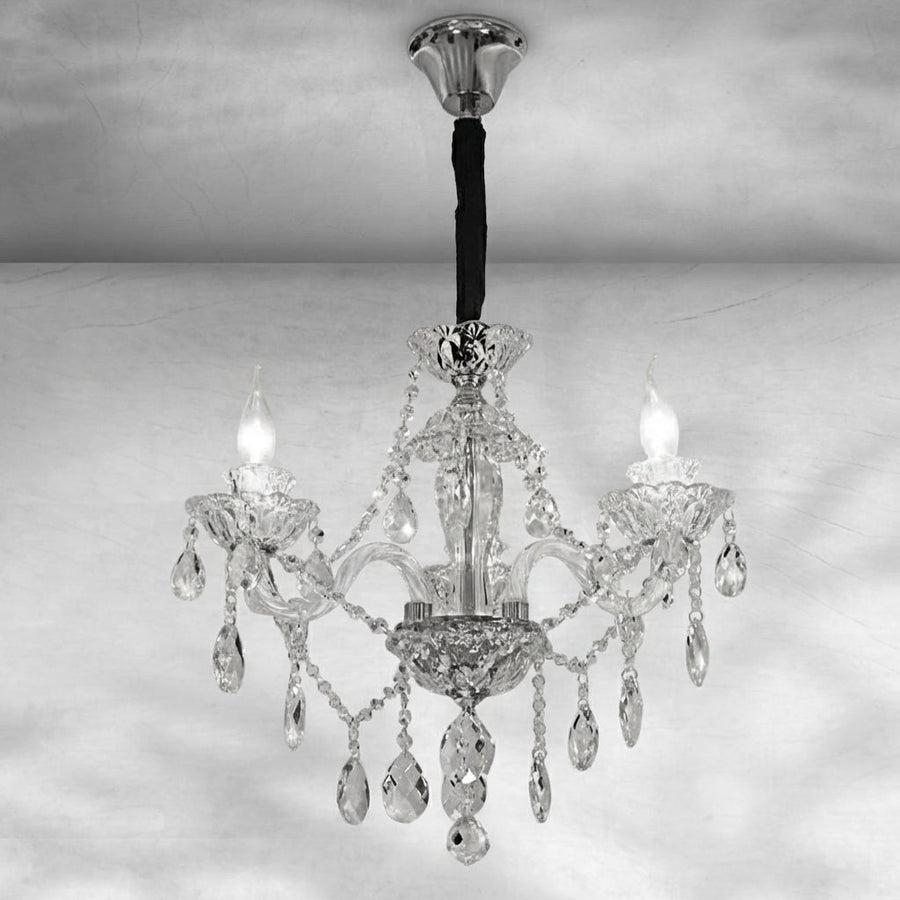 Luster Gaze Veridian Grandeur Crystal Chandelier - Background Shot