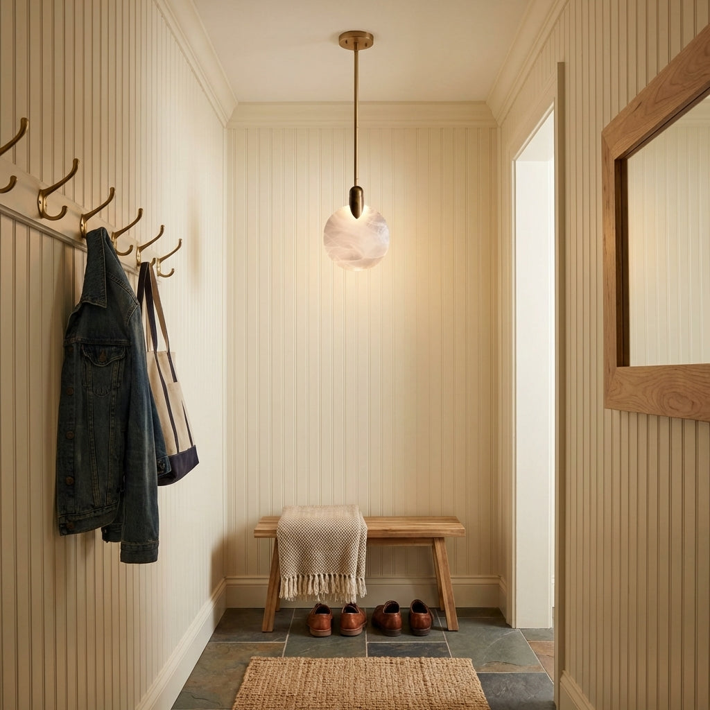 Luster Gaze Radiant Petal Single Pendant - small American hallway or mudroom entry