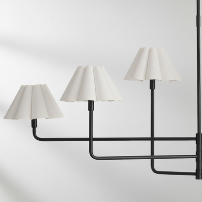 Luster Gaze Sculptural Linen Bloom Chandelier - Background Shot