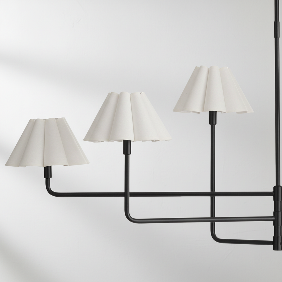 Luster Gaze Sculptural Linen Bloom Chandelier - Background Shot