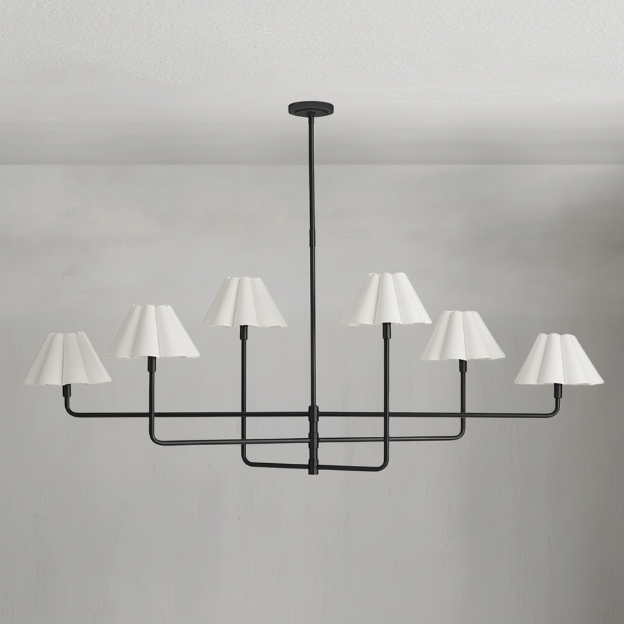 Luster Gaze Sculptural Linen Bloom Chandelier - Background Shot