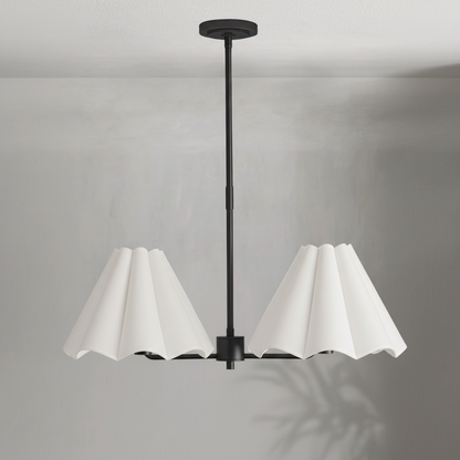 Luster Gaze Sculptural Linen Bloom Chandelier - Background Shot