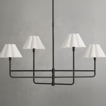 Luster Gaze Sculptural Linen Bloom Chandelier - Background Shot