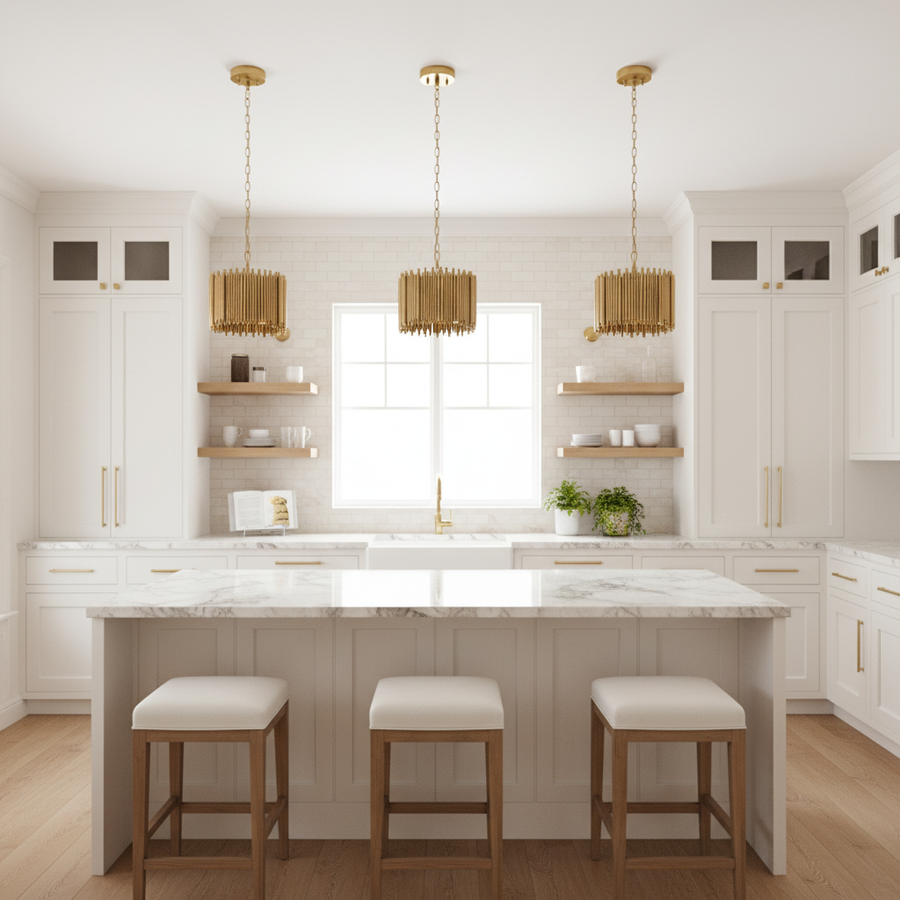 Luster Gaze Aura Grandeur Round Pendant Chandelier - high-end American kitchen